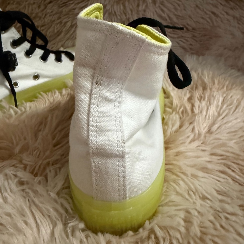 RARE! Converse Chuck Taylor All Star White Neon Sole Hi Top Sneaker - Picture 5 of 11